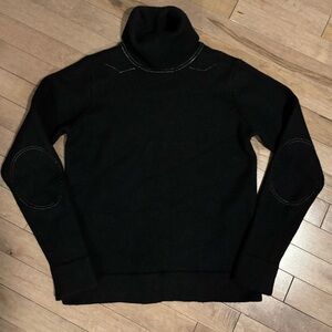 YMC 100% wool turtleneck sweater black size small